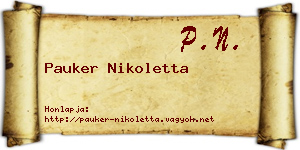 Pauker Nikoletta névjegykártya