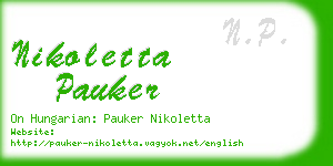 nikoletta pauker business card